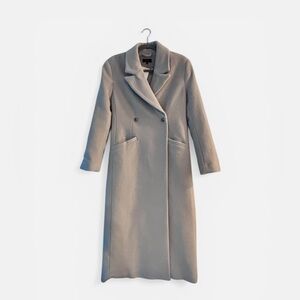Quince Wool Cashmere Tailored Long Coat in Melange Sand Size Small NWT